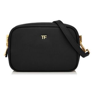 Tom Ford Black Leather Bag Crossbody Women's Camera Bag Logo New in Box BNIB